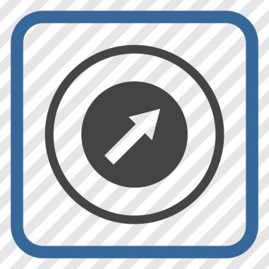 Yukarı sağ yuvarlak ok vektör simgesi bir çerçeve içinde