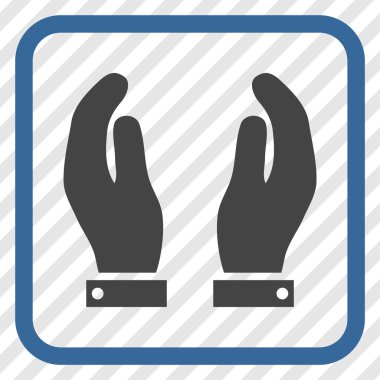 Bakım el vektör simgesi bir çerçeve içinde