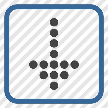 Vektör simgesi bir çerçeve içinde aşağı noktalı ok