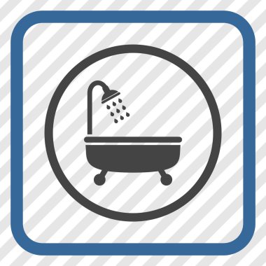 Duş Banyo vektör simgesi bir çerçeve içinde