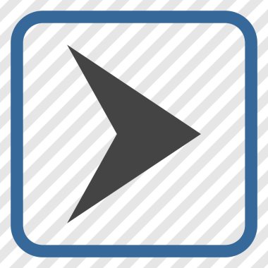 Ok ucu doğru vektör simgesi bir çerçeve içinde