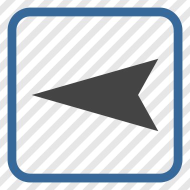 Ok ucu sol vektör simgesi bir çerçeve içinde