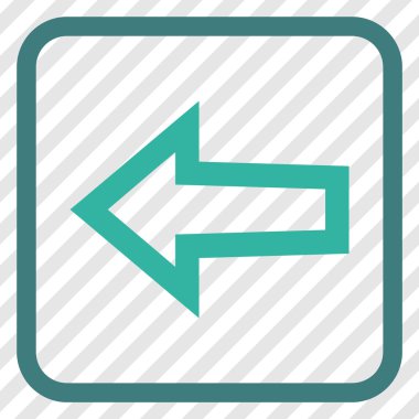 Ok sol vektör simgesi bir çerçeve içinde