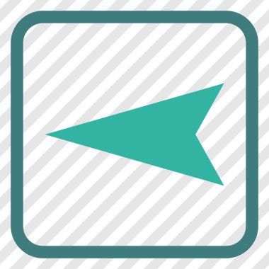 Ok ucu sol vektör simgesi bir çerçeve içinde