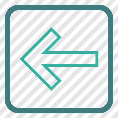 Ok sol vektör simgesi bir çerçeve içinde