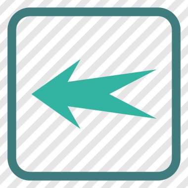 Ok sol vektör simgesi bir çerçeve içinde