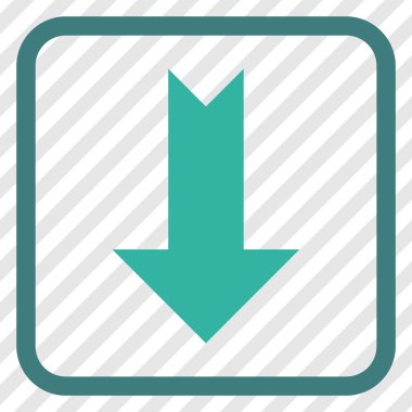 Vektör simgesi bir çerçeve içinde aşağı ok