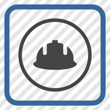 İnşaat kask vektör simgesi bir çerçeve içinde