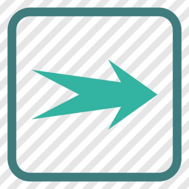 Ok sağ vektör simgesi bir çerçeve içinde