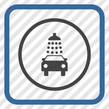 Oto yıkama vektör simgesi bir çerçeve içinde