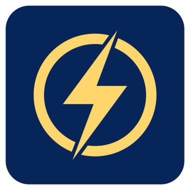 Elektrik düz kare vektör simgesi