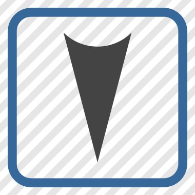 Vektör simgesi bir çerçeve içinde aşağı ok ucu