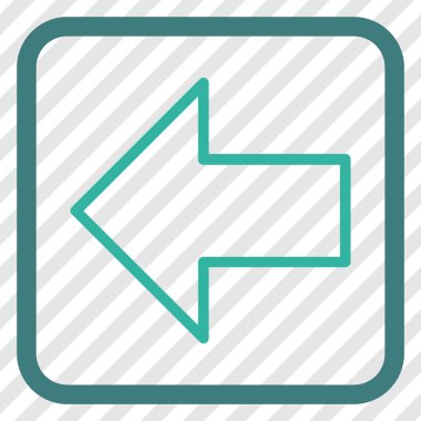 Ok sol vektör simgesi bir çerçeve içinde