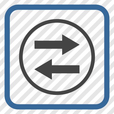 Yatay Çevir ok simge bir çerçeve içinde vektör