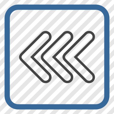 İşaretçi sol vektör simgesi bir çerçeve içinde üçlü