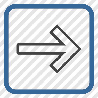 Ok sağ vektör simgesi bir çerçeve içinde