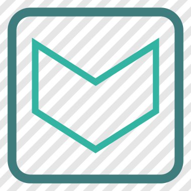 Vektör simgesi bir çerçeve içinde aşağı ok ucu