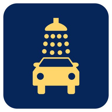 Oto yıkama düz kare vektör simgesi