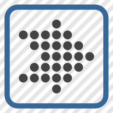 Noktalı ok doğru vektör simgesi bir çerçeve içinde