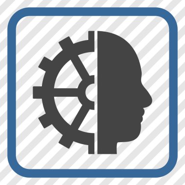 Cyborg dişli vektör simgesi bir çerçeve içinde