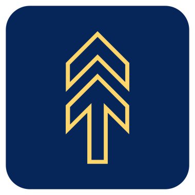 Düz yukarı yön vektör simgesi kare