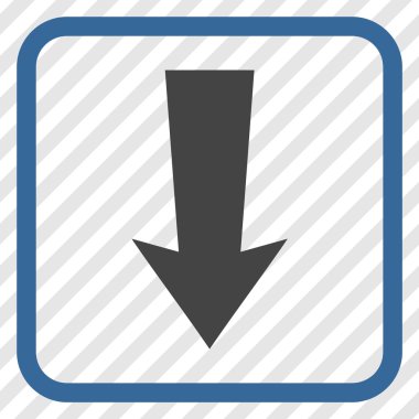 Vektör simgesi bir çerçeve içinde aşağı ok