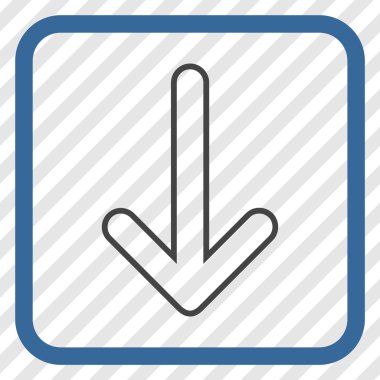 Vektör simgesi bir çerçeve içinde aşağı yönlü ok