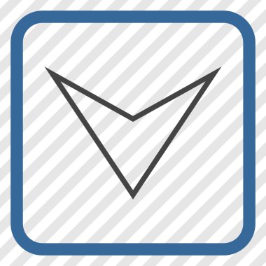 Vektör simgesi bir çerçeve içinde aşağı ok ucu