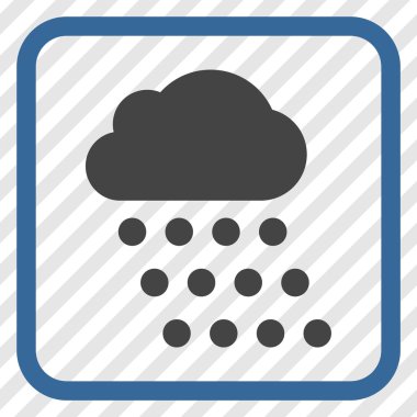 Yağmur bulutu vektör simgesi bir çerçeve içinde