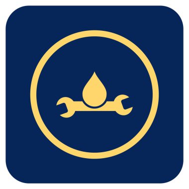 Sıhhi tesisat düz kare vektör simgesi