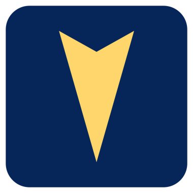 Vektör simge düz aşağı ok ucu kare