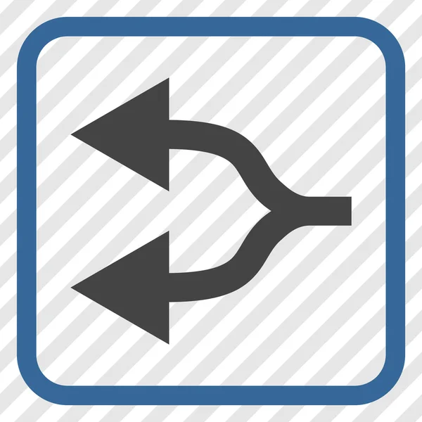 Flèches divisées Icône vectorielle gauche dans un cadre — Image vectorielle