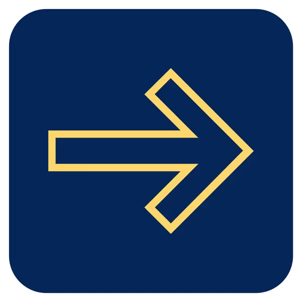 Flecha derecha plana cuadrada Vector icono — Vector de stock