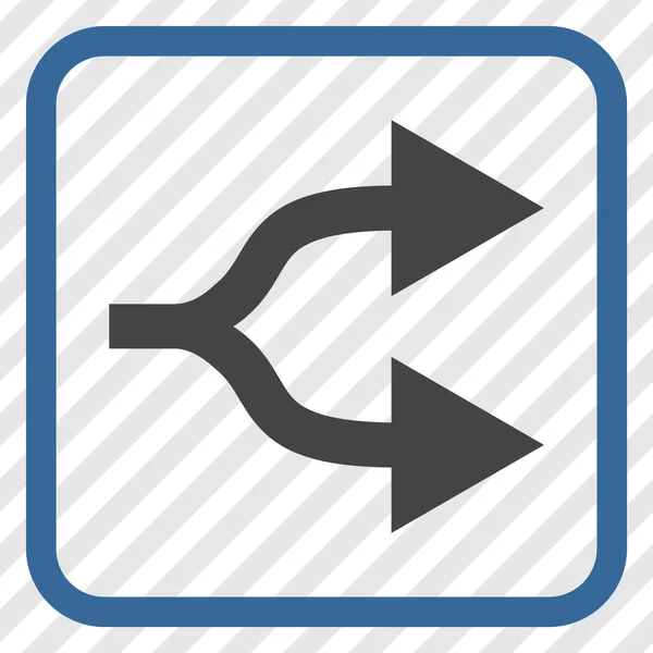 Split săgeți dreapta Vector Icon într-un cadru — Vector de stoc