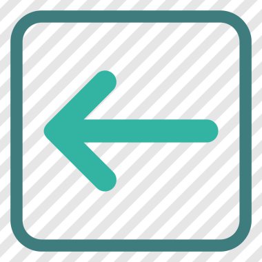 Ok sol vektör simgesi bir çerçeve içinde