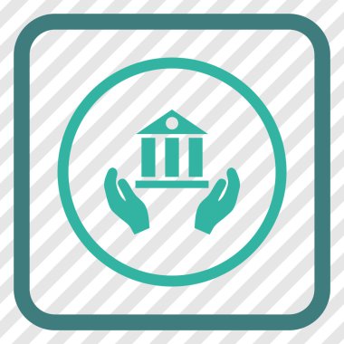 Banka hizmet vektör simgesi bir çerçeve içinde