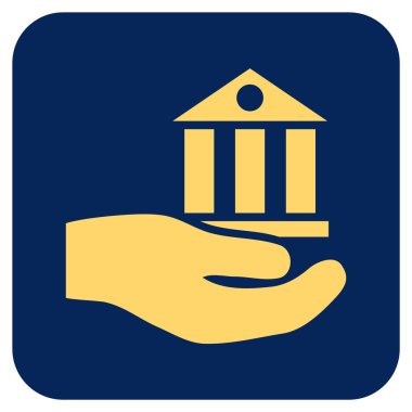 Vektör simge banka hizmet düz kare