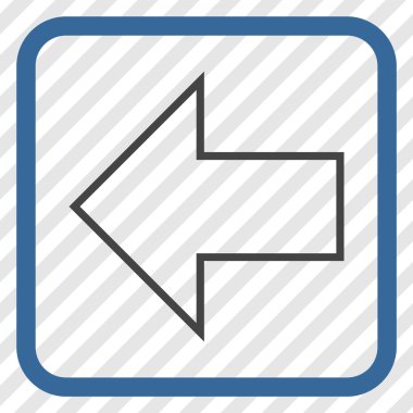 Ok sol vektör simgesi bir çerçeve içinde