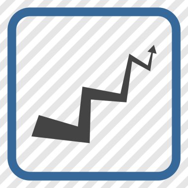 Eğri ok vektör simgesi bir çerçeve içinde