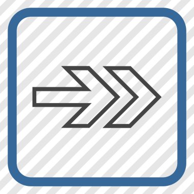 Yöne doğru vektör simgesi bir çerçeve içinde