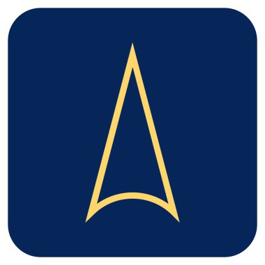 Vektör simge düz yukarı ok ucu kare