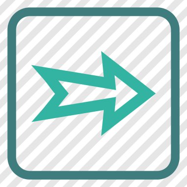 Ok sağ vektör simgesi bir çerçeve içinde