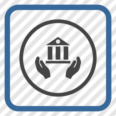 Banka hizmet vektör simgesi bir çerçeve içinde