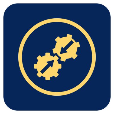 Dişli Tümleştirme düz kare vektör simgesi