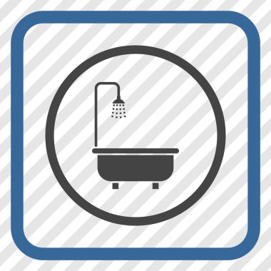 Duş Banyo vektör simgesi bir çerçeve içinde