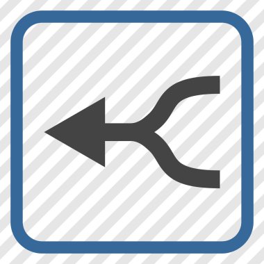 Ok sol vektör simgesi bir çerçeve içinde birleştirmek