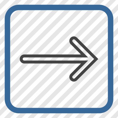 Ok sağ vektör simgesi bir çerçeve içinde