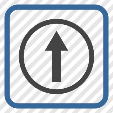 Bir çerçeve içinde yukarı yönlü ok vektör simgesi