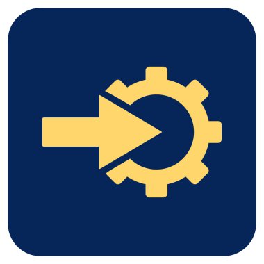 COG Tümleştirme düz kare vektör simgesi