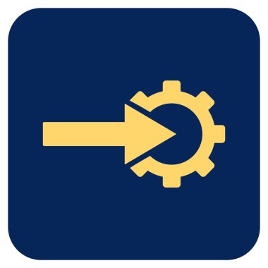 COG Tümleştirme düz kare vektör simgesi